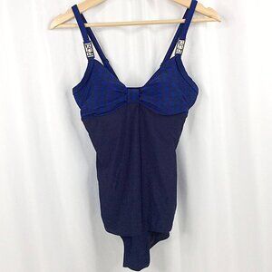 Silhouette Solution One Piece Swimsuit Womens Size 8 Navy Blue Tummy Control